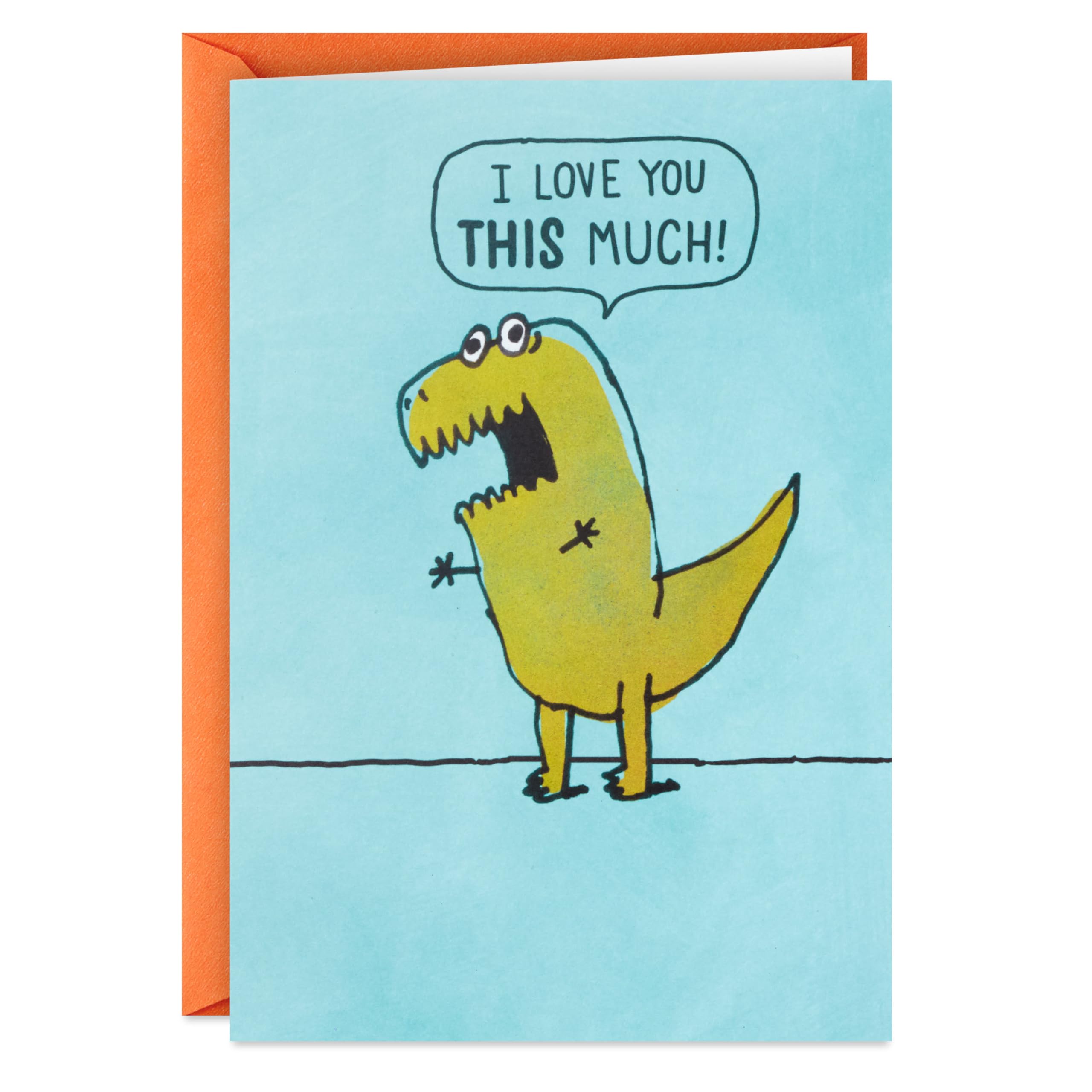 Shoebox Funny Love Card, Anniversary Card, Fathers Day Card, or Birthday Card (T Rex Arms) (0349RZF3019)