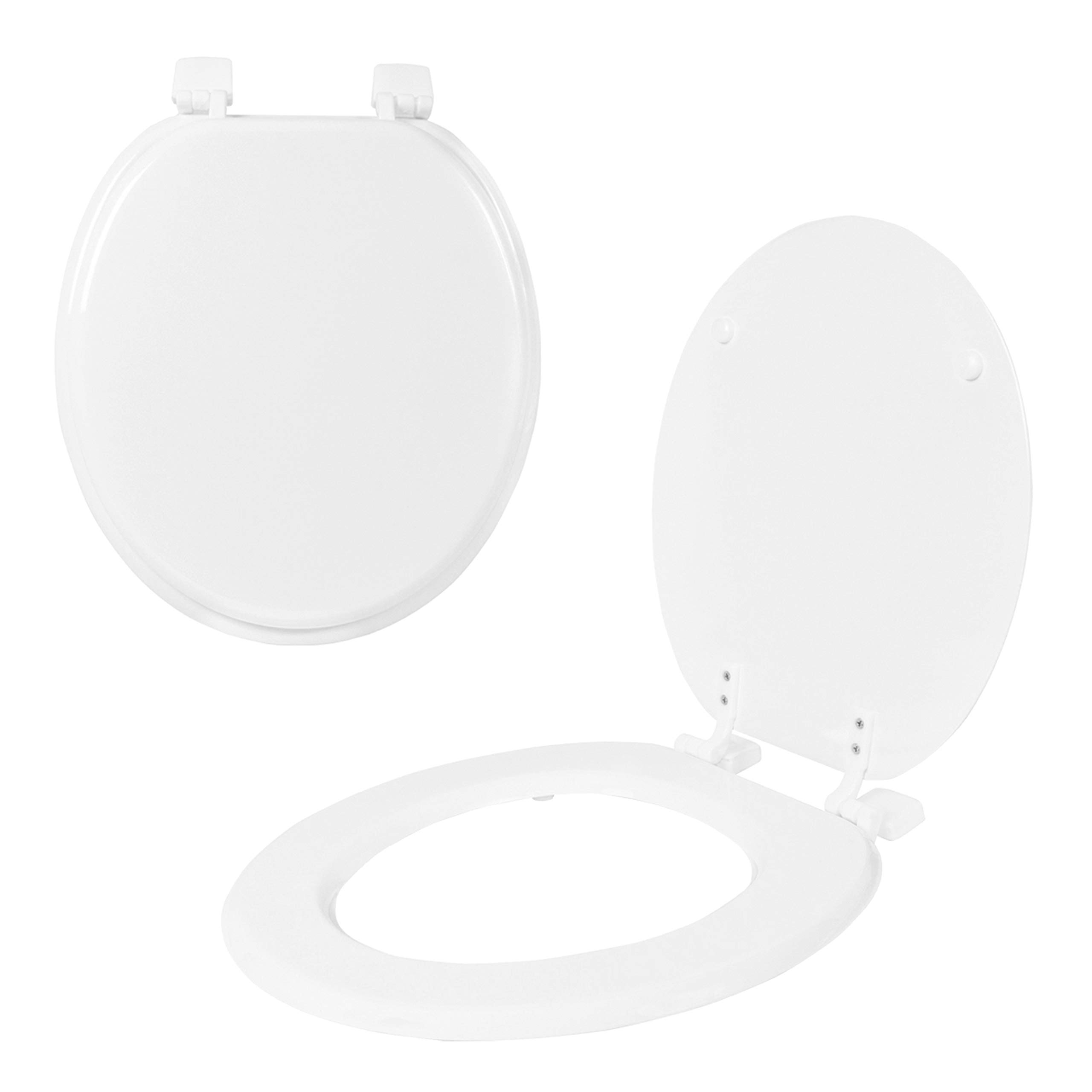 Anika Toilet Seat Plastic with Hinges Standard Fitting 43 x 37.5cm  White  92270