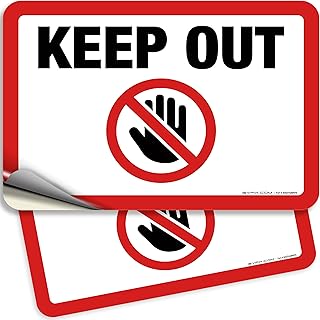 iSYFIX Keep Out, Sign Stickers - 2 Pack 10x7 Inch - Premium Self-Adhesive Vinyl, Laminated for UV, Weather, Scratch, Water & Fade Resistance, Indoor & Outdoor