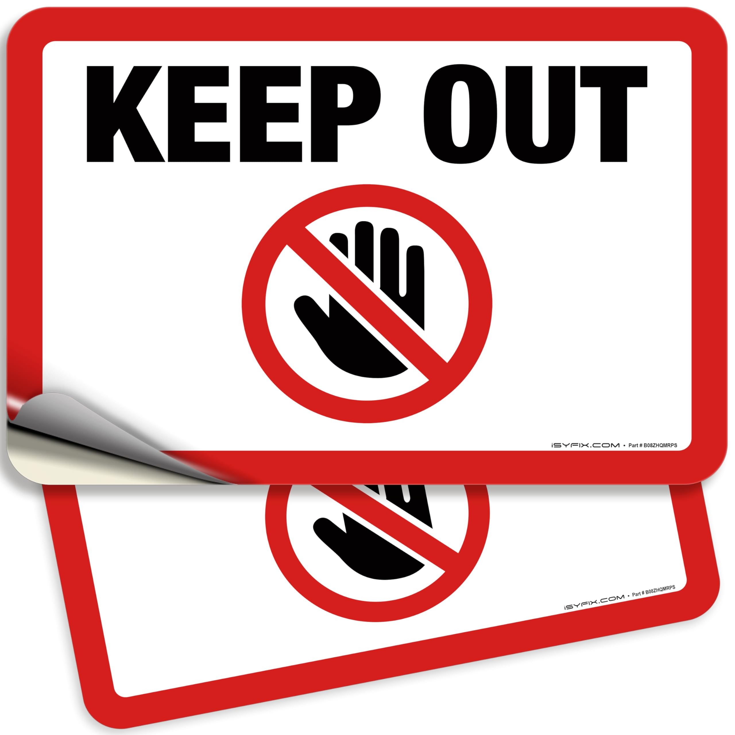 Snapklik.com : Keep Out, Sign Stickers - 2 Pack 10x7 Inch - Premium ...