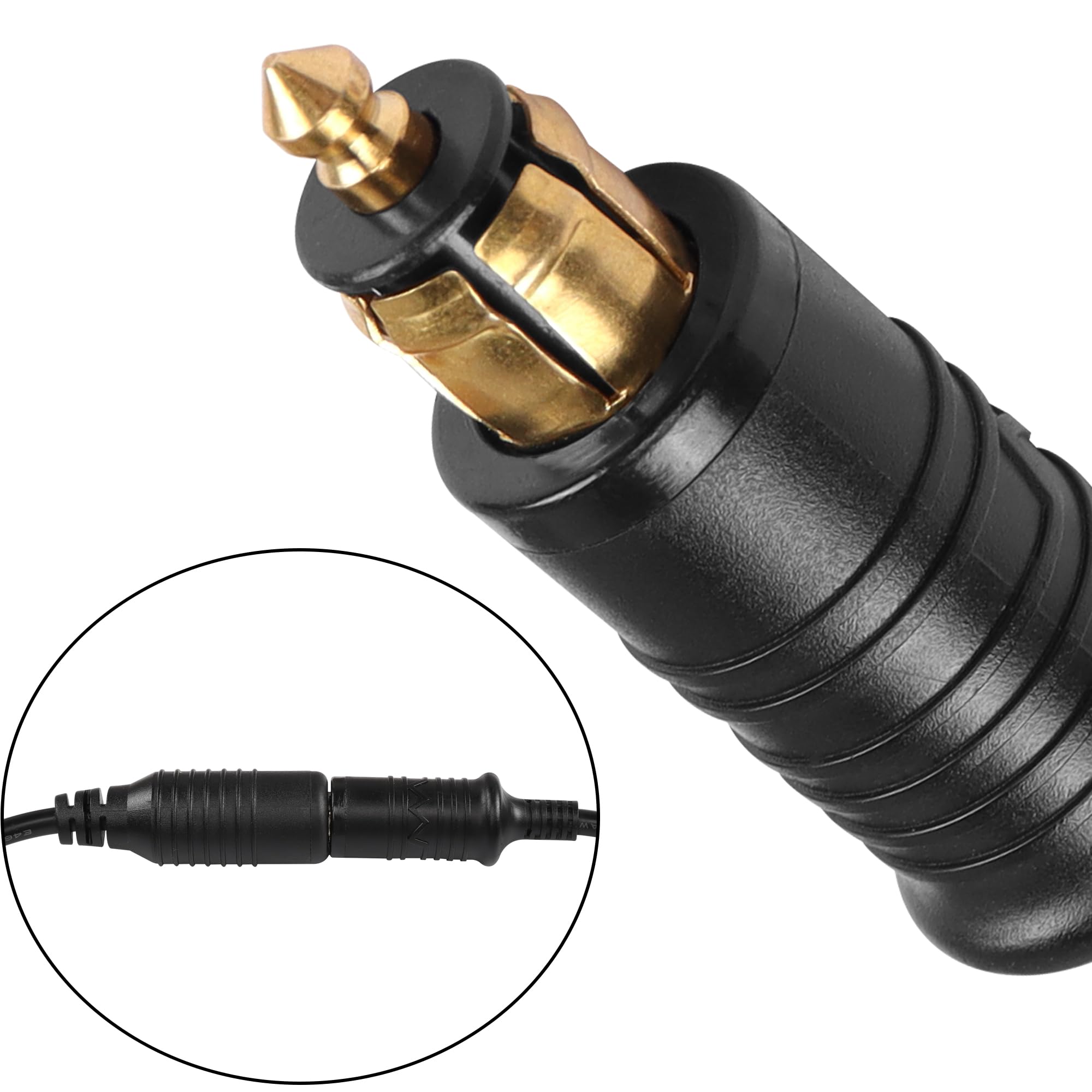 SinLoon DIN Hella-Stecker Prolunga, 12V-24V DIN Hella Accendisigari Europeo Maschio a Femmina Spina Din Cavo Adattatore Prolunga Accendisigari Moto (3M)