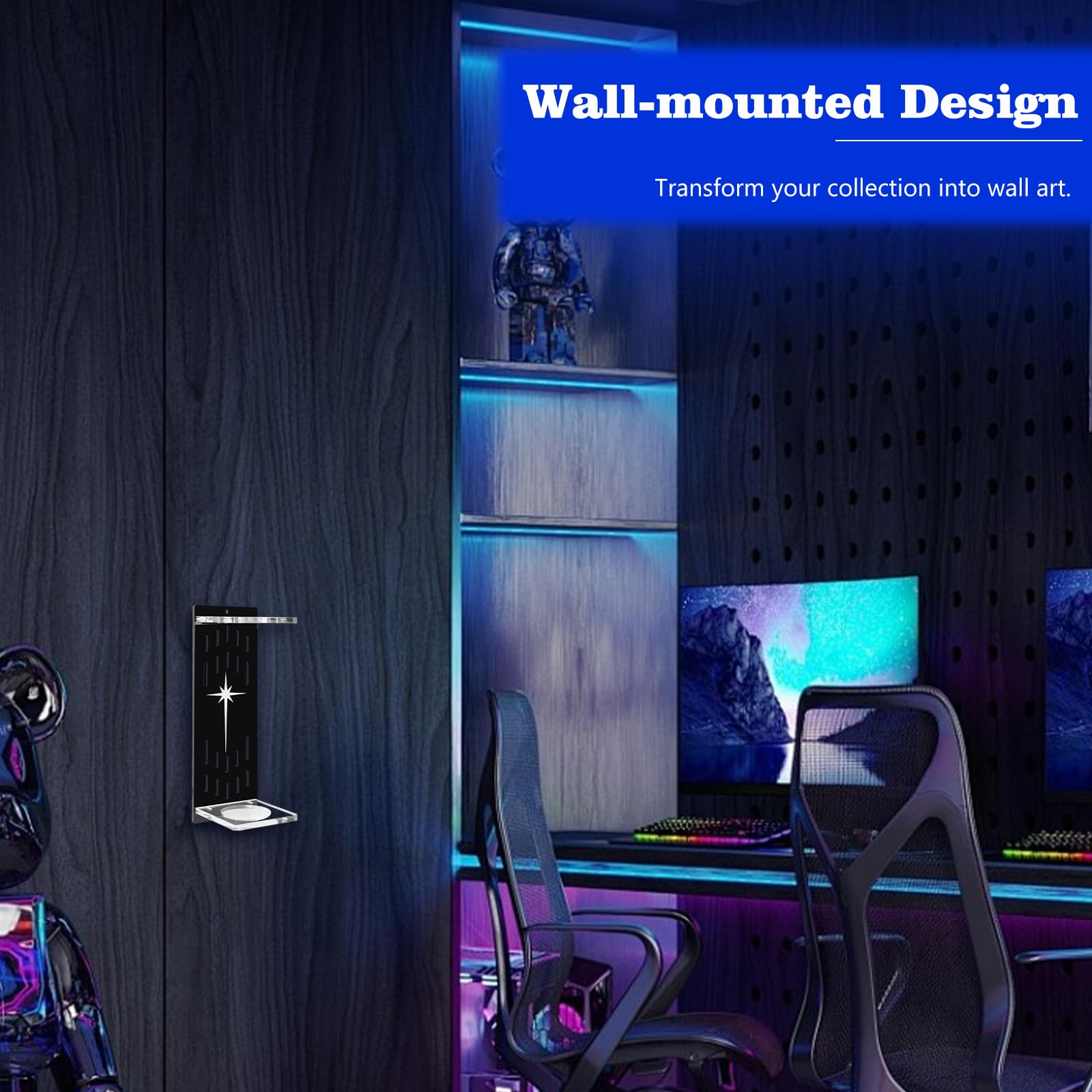 Lichtschwert-Wandhalterung, vertikal, dicker Acryl-Lichtschwertständer, Wandmontage, Säbel-Display-Rack für die meisten Griffe, Geschenk für Lichtschwert-Sammler