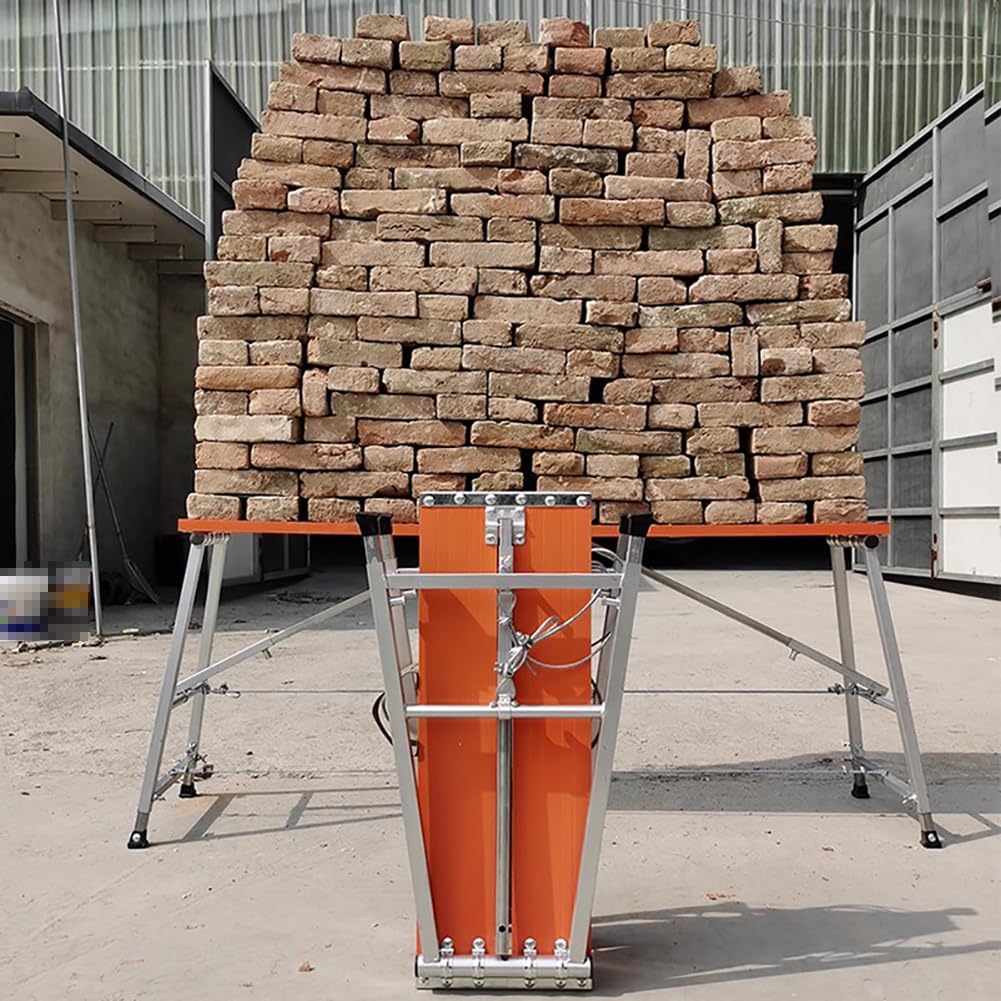 Andamio profesional de aleación de aluminio, altura ajustable, antideslizante, 120 cm de largo, diseño plegable de acero galvanizado para una plataforma de trabajo segura