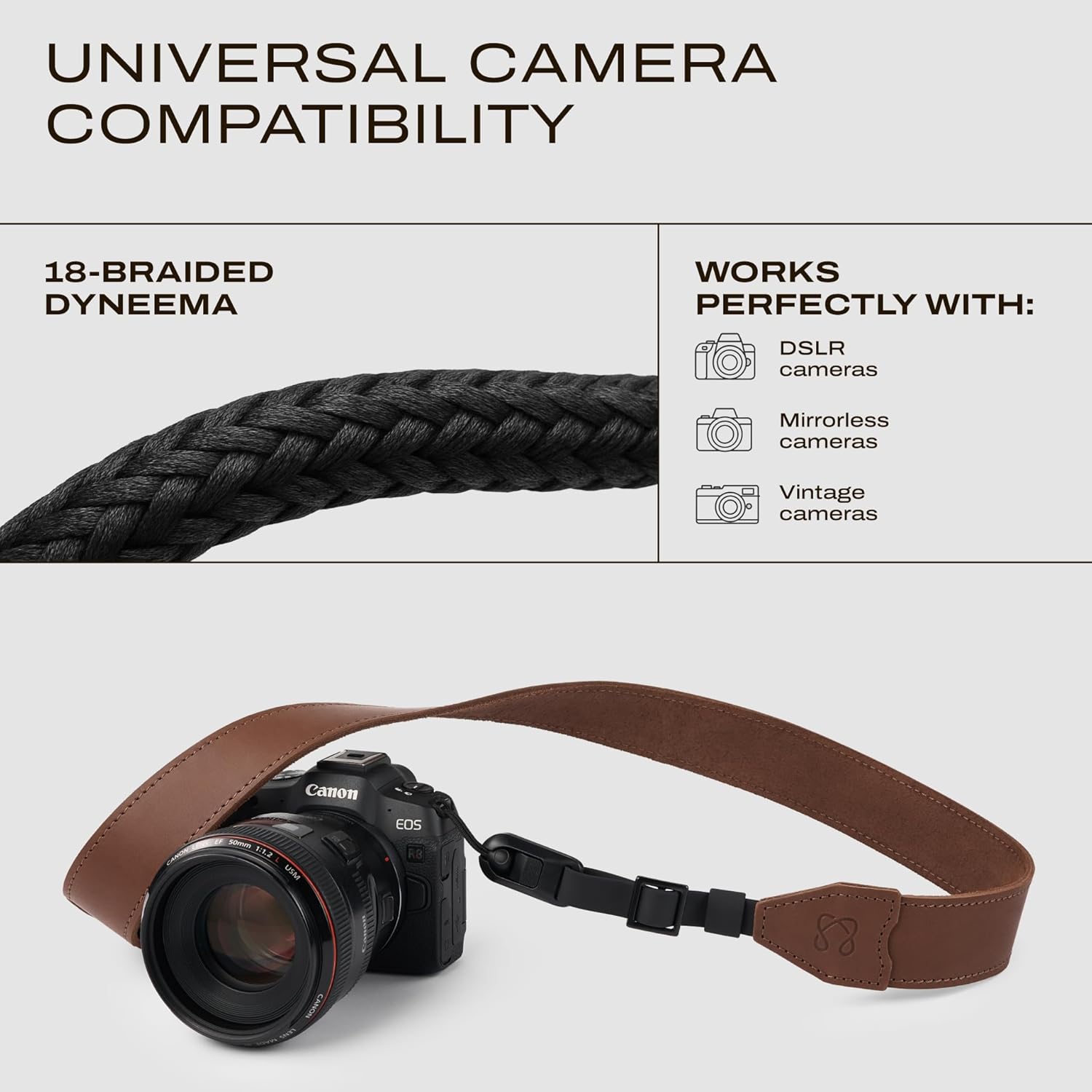 C Coiro Classic Leather Camera Strap with Quick Release, Sling Neck DSLR SLR Camera Shoulder Strap for Photographers - Image 4