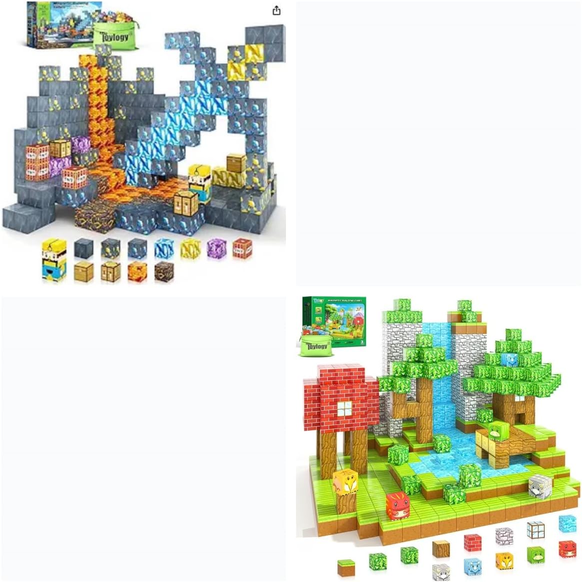 172PCS Magnetic Blocks - Build Magnet World, Mine Sword Forest Dinosaur Sensory Montessori Construction Building Toddler Toys for Boys & Girls Age 3-4 4-5 6-8