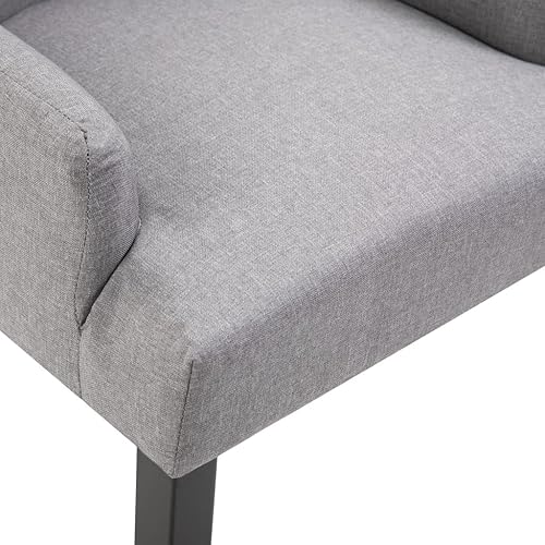 Miniatura 7 de Silla de comedor gris claro poliéster y madera maciza de roble estándar 248460