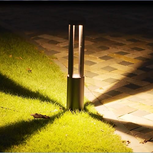 Luces LED para camino de paisaje, 10 W, 2 pies23.6 in de altura, impermeable, de aluminio, cilíndrica, para jardín, iluminación de área extendida,