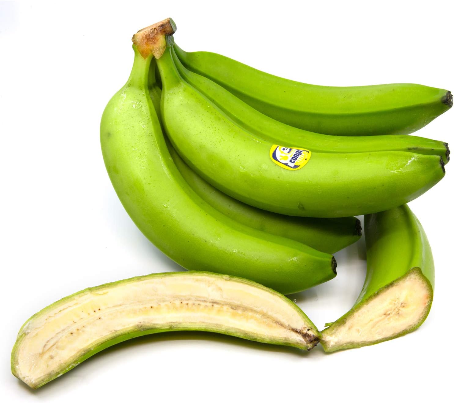 Congo Cooking Bananas, Hard Green, Guineo, Not For Ripening 4 pound Box (1.8 Kilograms)