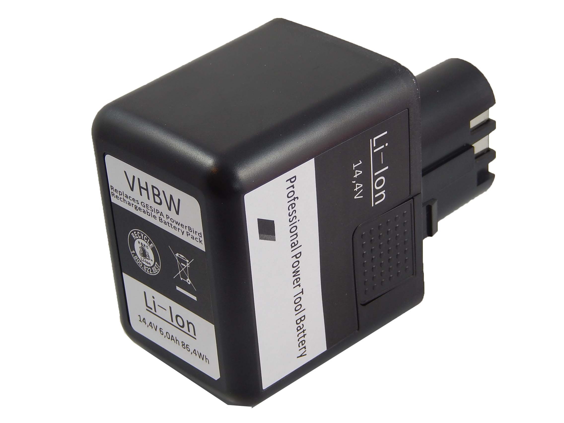 vhbw batteria compatibile con Gesipa Powerbird utensile elettrico, utensile per montare rivetti ciechi (6000 mAh, Li-Ion, 14,4 V)