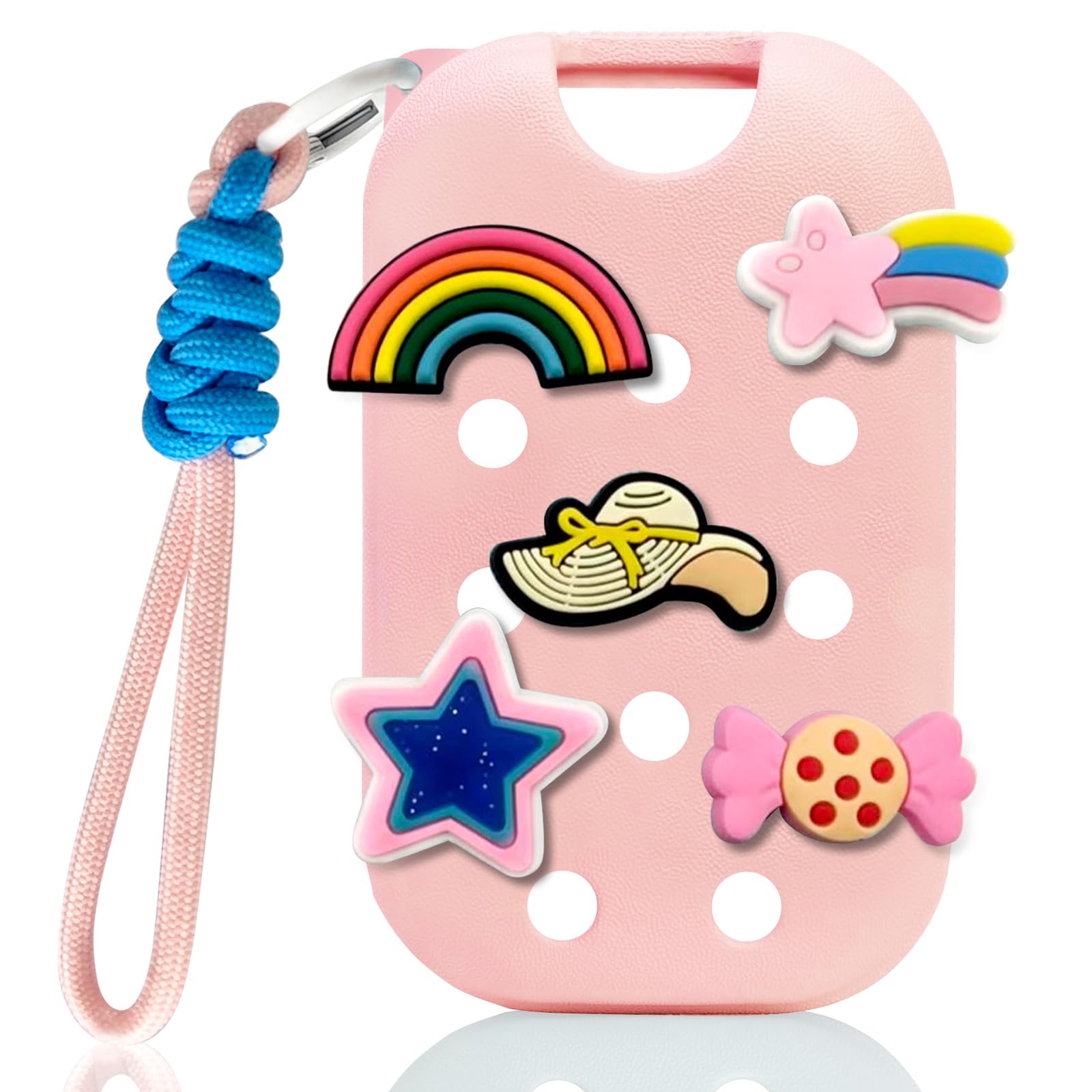 HMGES EVA Case for Touchland 1 FL.OZ(30mL) Hand Sanitizer Spray,With 5 Charms & Keychain, Cute Touchland Mist Holder Cover,Lightweight & Portable