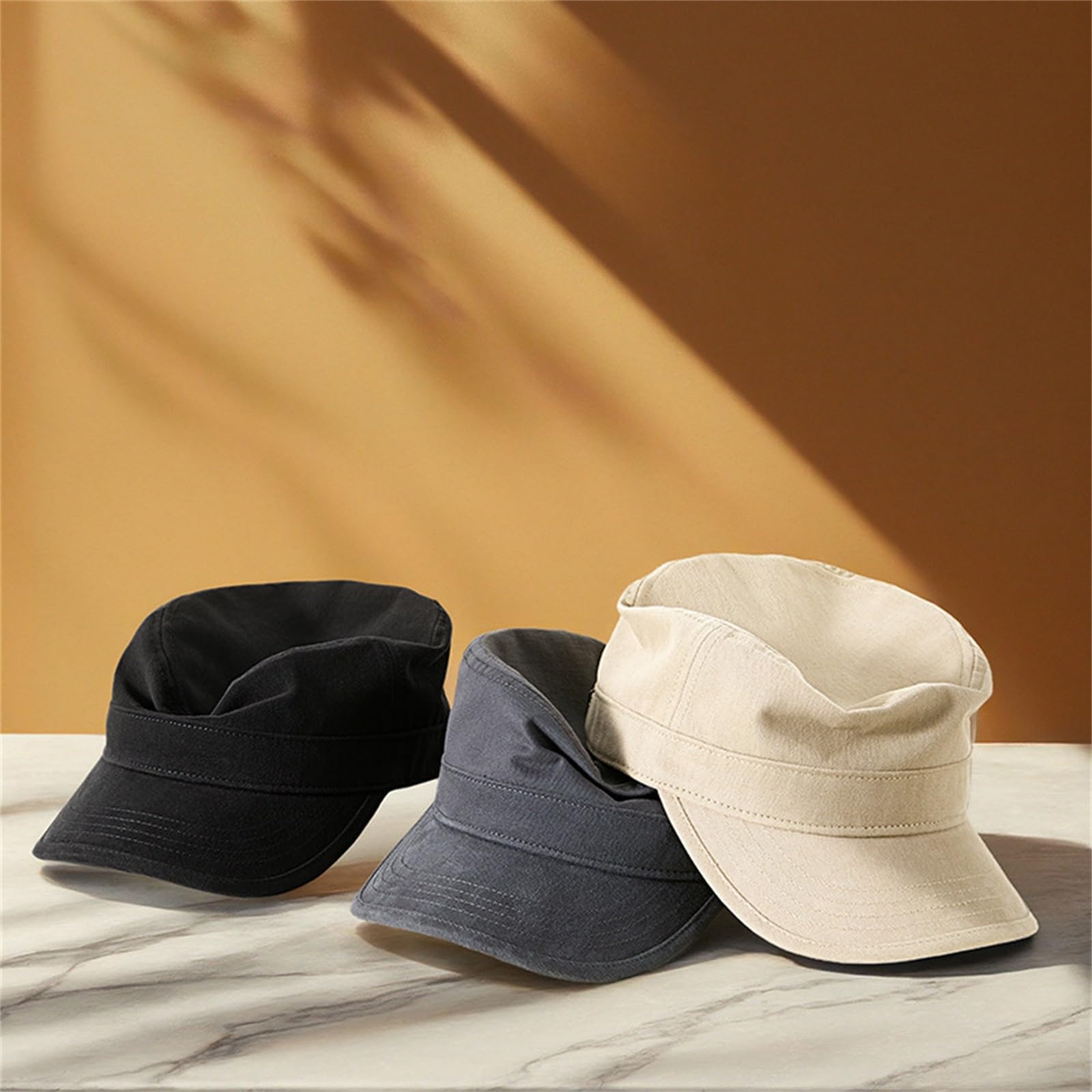Berretto Militare da Cadetto Cappello a Cima Piatta Regolabile Berretto da Baseball Caldo con Lingua D'Anatra per Abbigliamento da Esterno