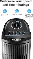 Vista 7 de PELONIS 30 Inch Oscillating Tower Fan with 3 Speed Settings and Auto-off Timer, Standing Fan PFT28A2BBB, Black, medium