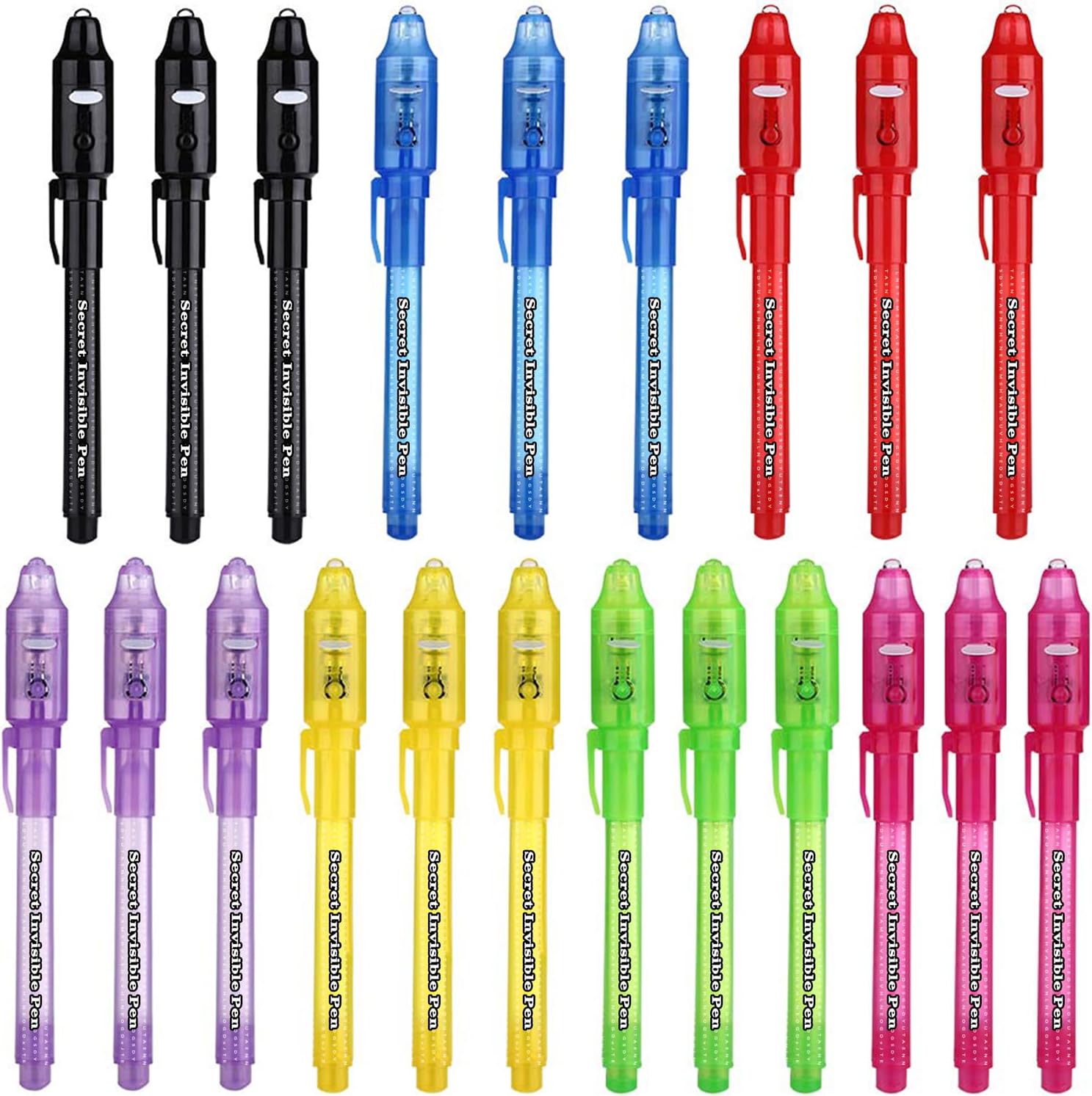 SCStyle Invisible Ink Pen 21Pcs with UV Light Magic Marker for Secret Messages, Writing Information for Birthdays, Easter, Halloween, Christmas Gifts for Students