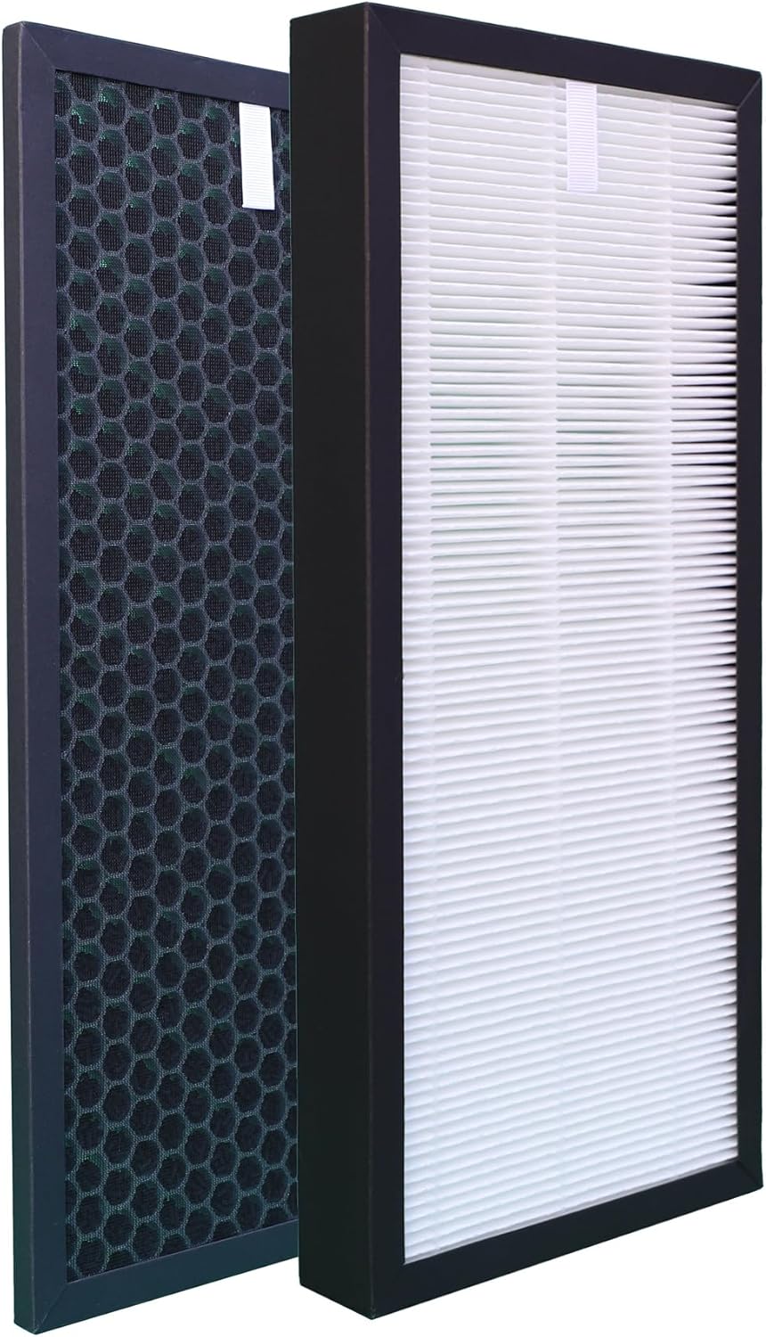 XD6061F0 Air Purifier Replacement HEPA Filter for Rowenta Tefal PU6010 PU6020 PU6015 PU6025 PU6040 PU6045 Air Purifier XD6077F0 Activated Carbon Filter (2 Sets)