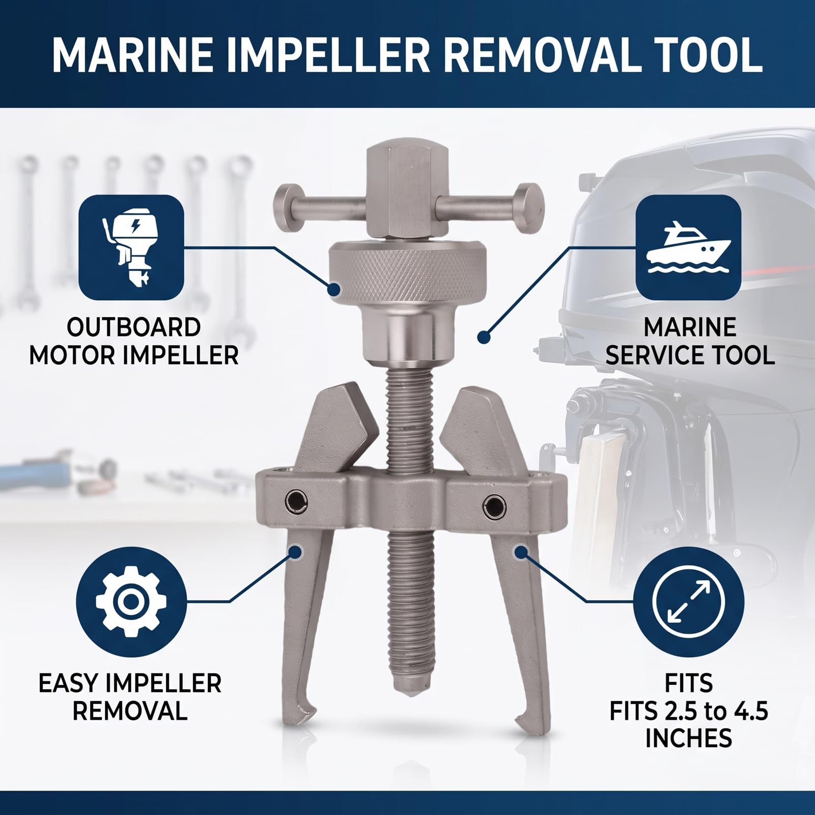 aqxreight Extracteur de Turbine Marine, Double Mâchoire, Plage de 2,5 à