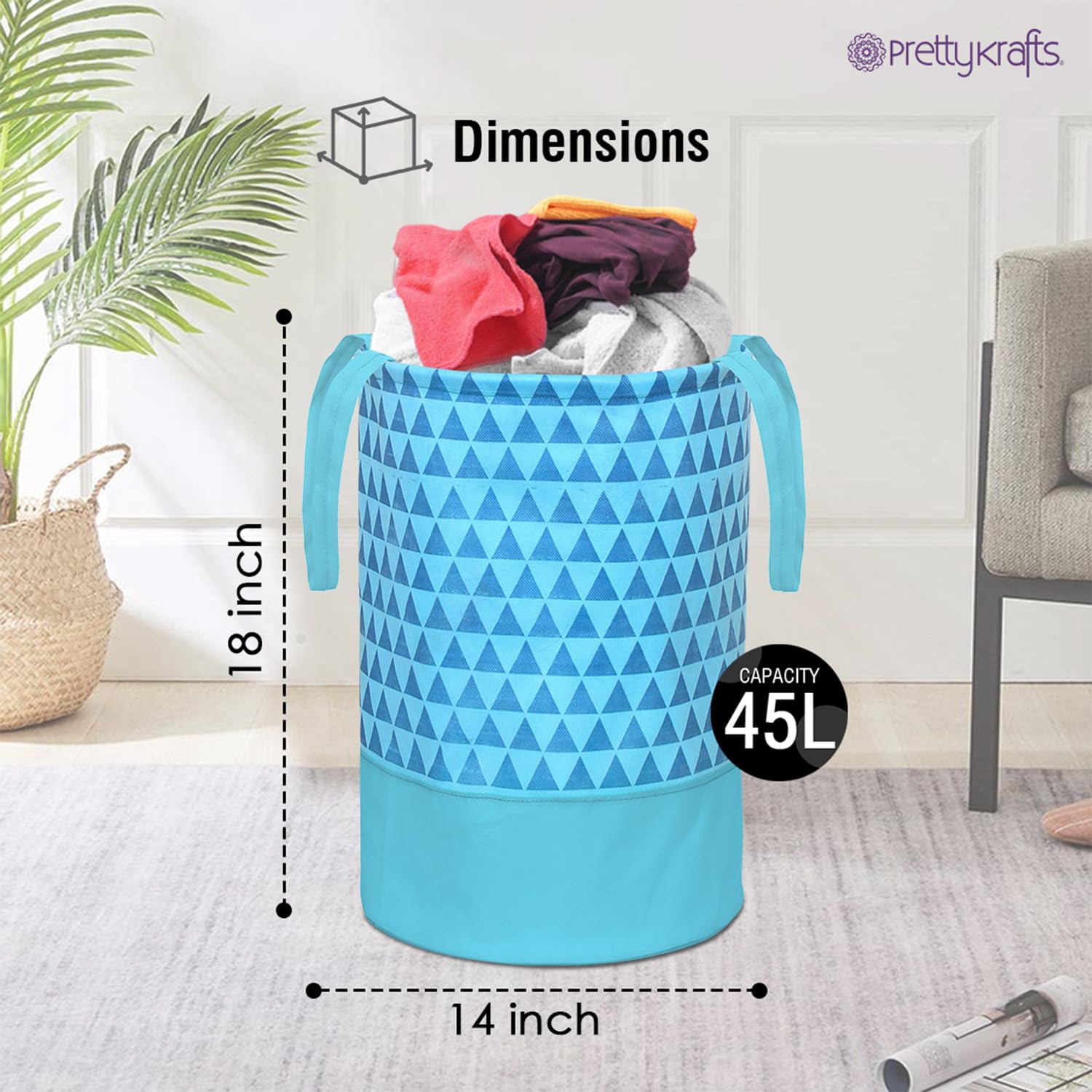 PrettyKrafts Bolsa para ropa sucia (2 unidades), color azul