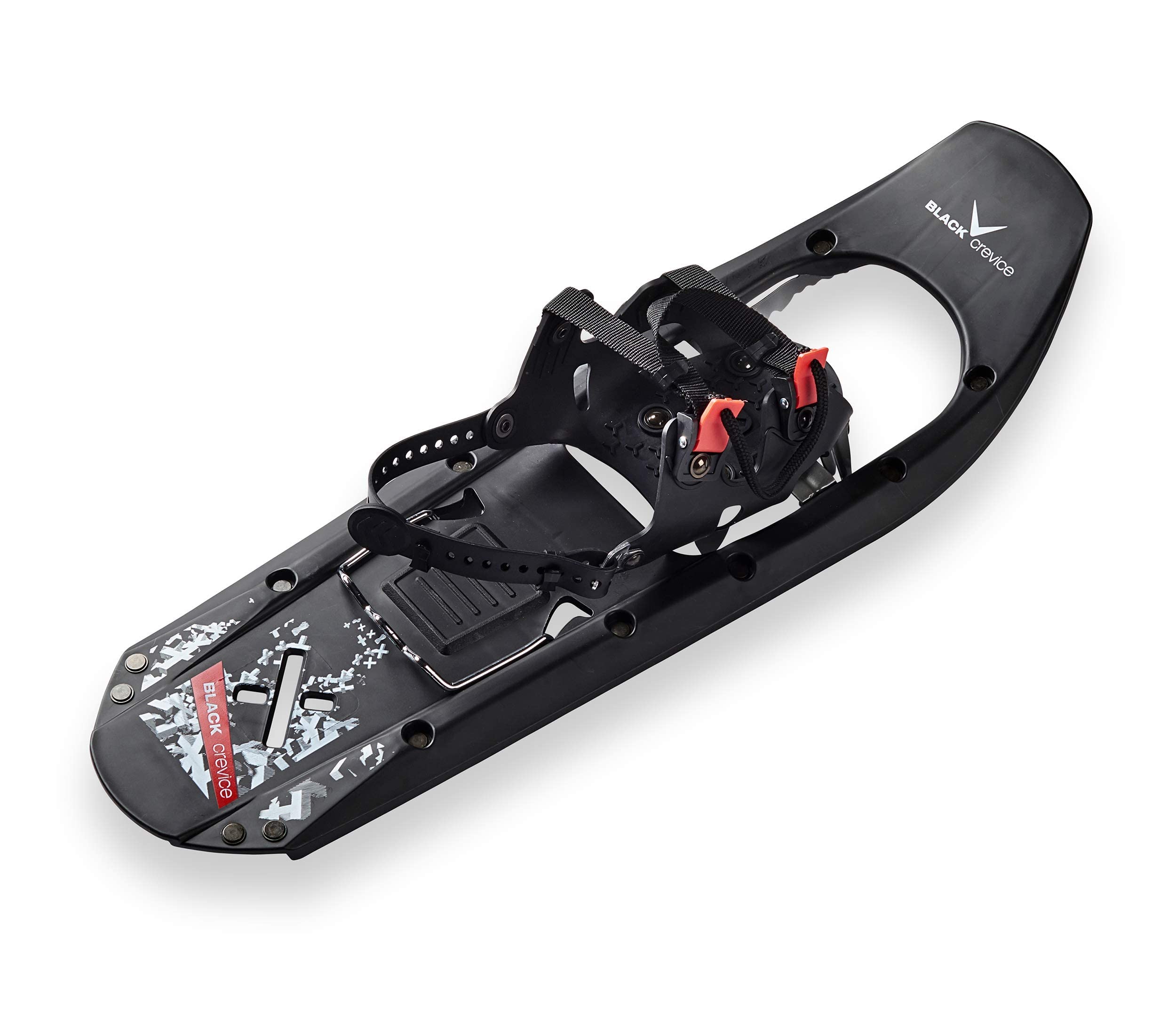 Black Crevice Schneeschuhe Herren & Damen I Schneeschuhe zum Wandern aus leichtem Kunststoff I Schnee-Schuhe für Schuhegröße 36 bis 48 I Zwei versch. Größen für untersch. Tragkraft