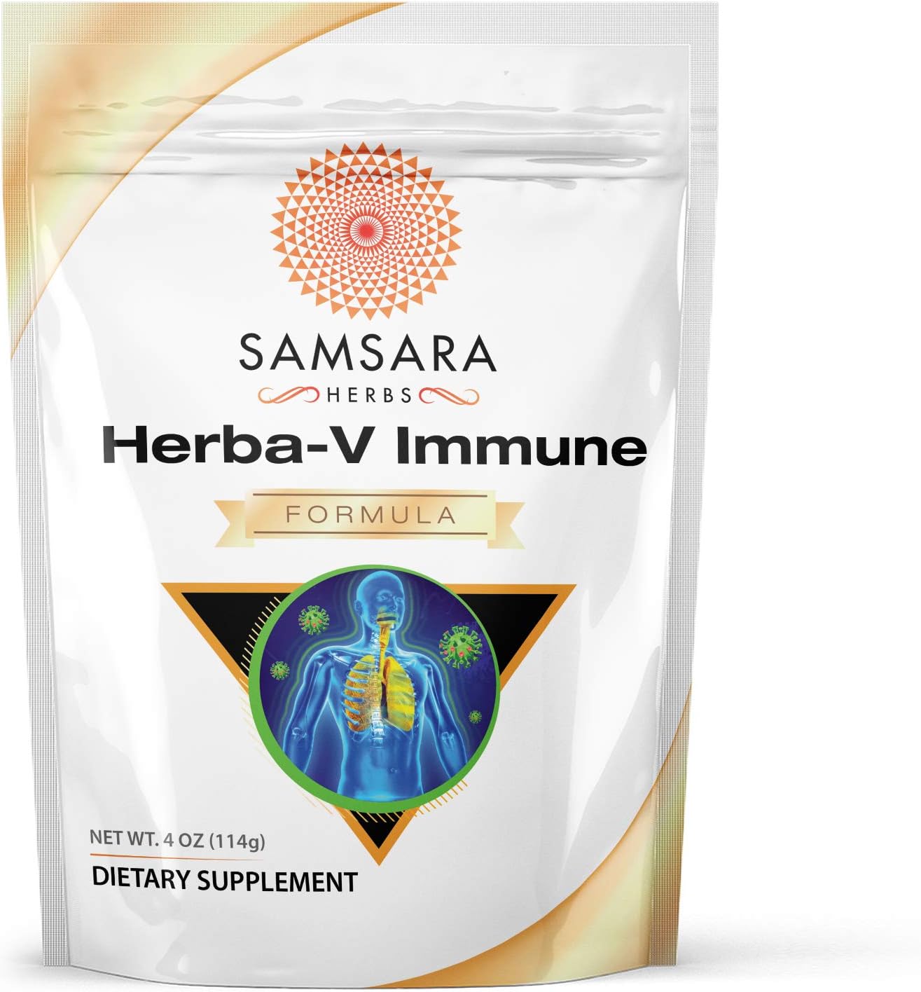 Herba-V Immune (4oz/114g) - Herbal Support Formula with 18 Powerful Herbal Extracts - Including Dan Shen, Skullcap, Licorice, Isatis, Resveratrol, Astragalus, Rhodiola and Kudzu