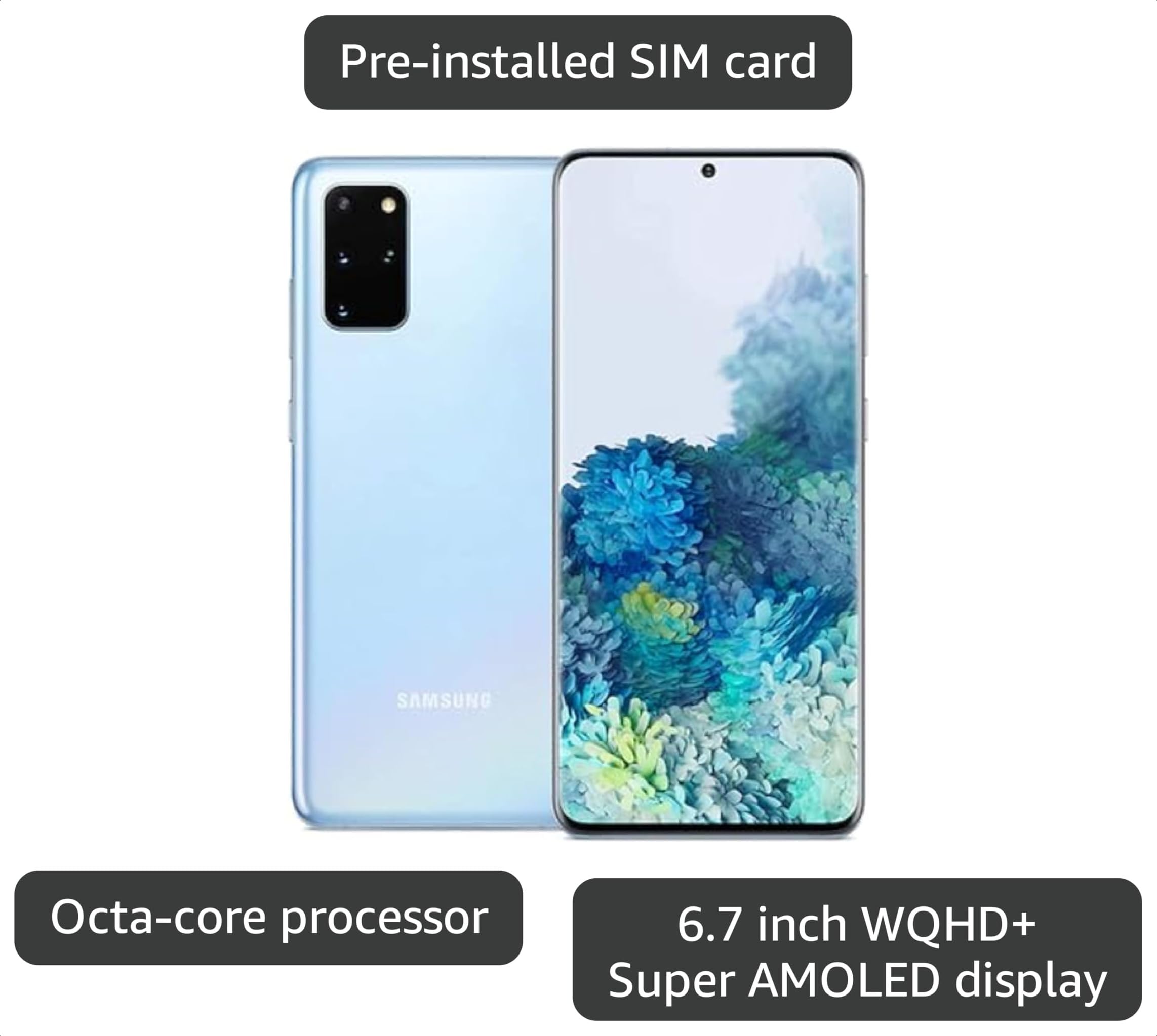 Amazon.com: Samsung Galaxy S20+ 5G, US Version, 128GB, Cloud Blue