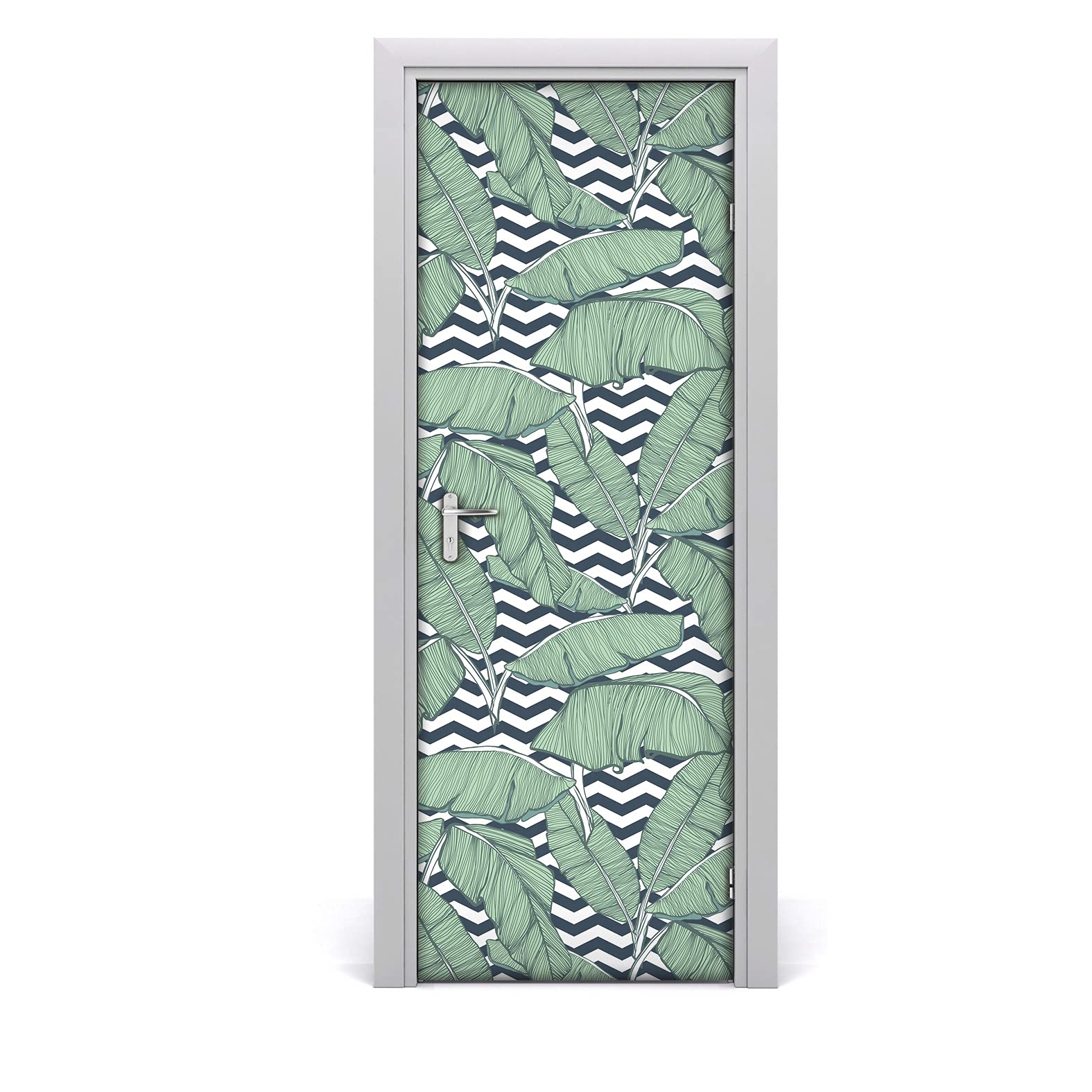 Etiqueta de la puerta autoadhesiva e impermeable de 85x200 cm con fondo de pantalla de monstera