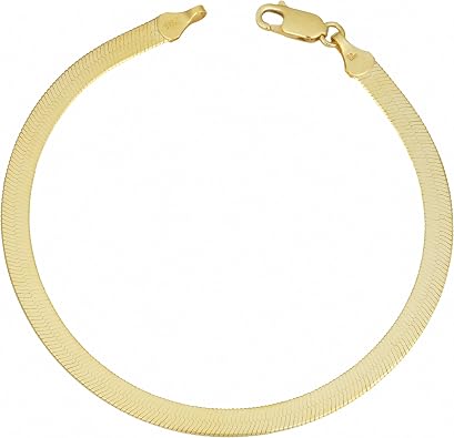 Kooljewelry 10k Yellow Gold 4.5 mm Herringbone Bracelet (7.5 inch)