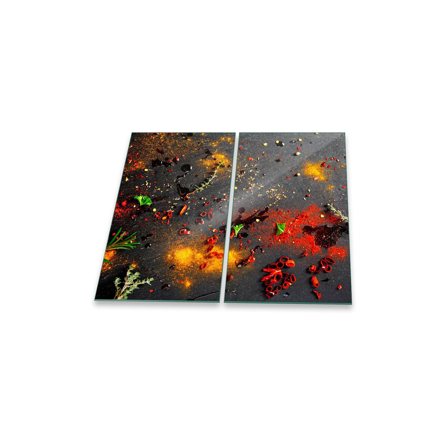 Placa para Cubrir fogones, 2 Piezas, Protector para Vitrocerámica, Especias Rojas 2 x 30 x 52 Placas de cocción de Vidrio Cocina