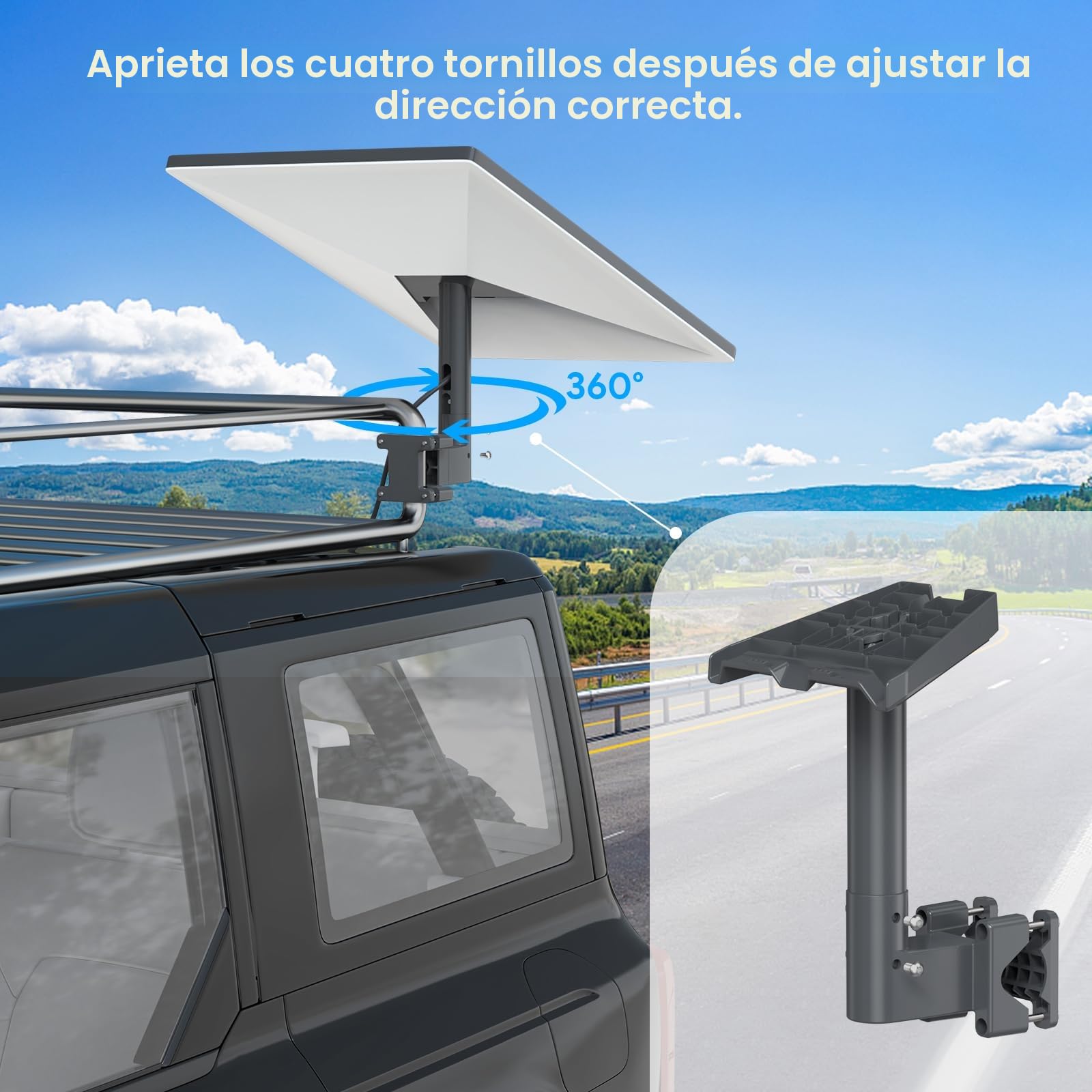 XLTTYWL Starlink 3 Mount, 360° Ajustable V3 Soporte de Pared, Kit de Montaje de Poste Gen 3 con Adaptador de Tubo para Gen3/Mini RV Mount