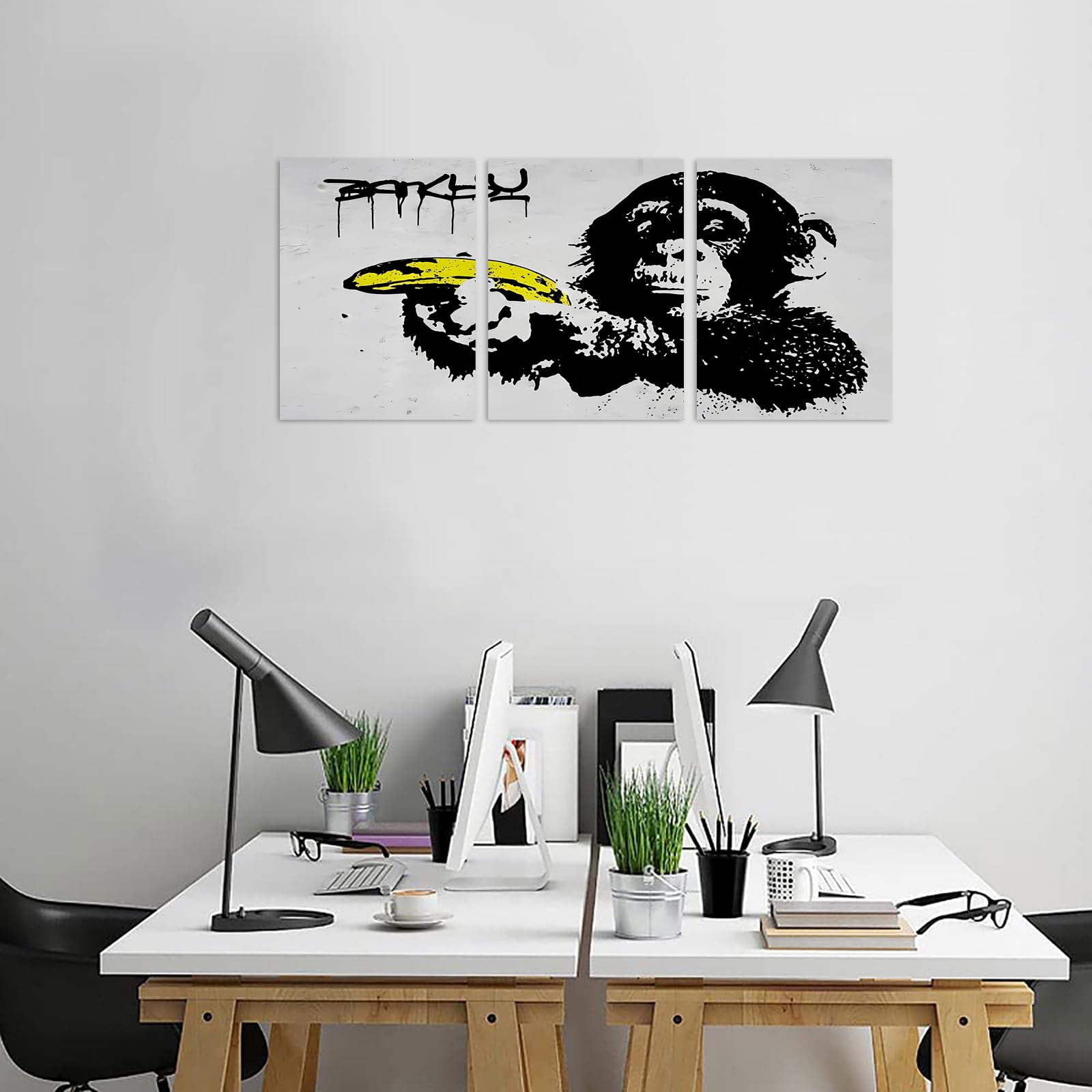 Banksy Monkey Banana アートパネル 3枚セット　バンクシー Amazon.co.jp: バンクシー ポスター バナナ モンキー アートパネル3枚
