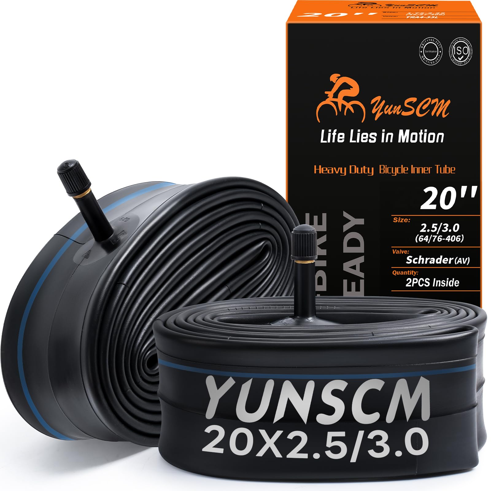 YunSCM Heavy Duty 20x3.0 E-Bike Tubes