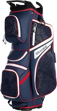 uniHimal 14-Way Golf Cart Bag with Full Length Padded Divider | Organizer Top, Rain Cover Included, Easy-Lift Handles, Padded Protection