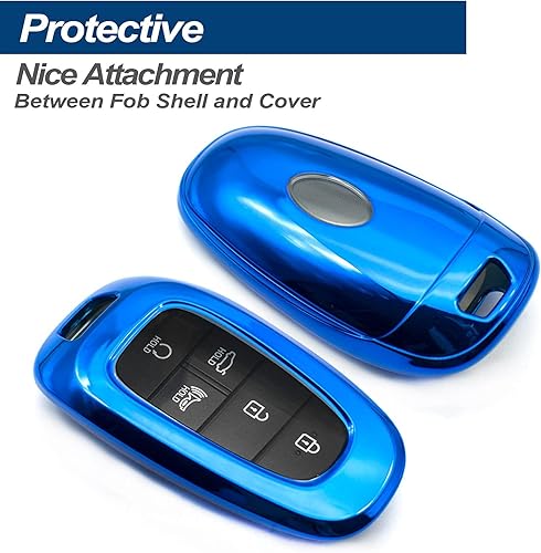 Miniatura 3 de Compatible con Hyundai Tucson Palisade Santa Cruz Ioniq 5 Santa Fe Nexo Sonata Ioniq Funda para Llavero Caja Soporte Protector de Llavero de Entrada