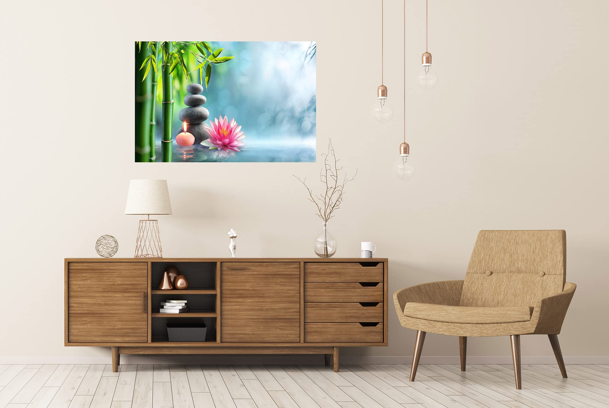 islandburner XXL Poster Spa naturale alternativo pietre massaggianti acqua di ninfee immagini di alta qualità