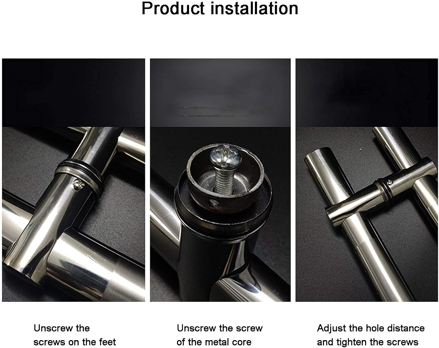 Heavy-Duty Stainless Steel Push Pull Door Handle, Commercial Glass Door Handle, Anti Slip Shower Grab Bar Handle Easy to Install, Silver(100 * 80cm)
