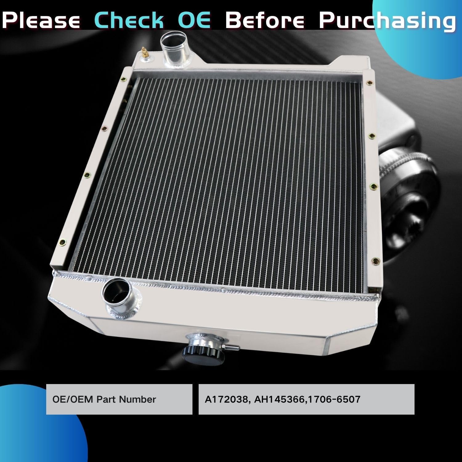 3 Row Radiator for Case 580 580k Series I II III Super K Backhoe A172038 All AA5052 Aluminum Core Tractor Radiators Radiador para Case, for Case Radiator, 3 Core Radiators
