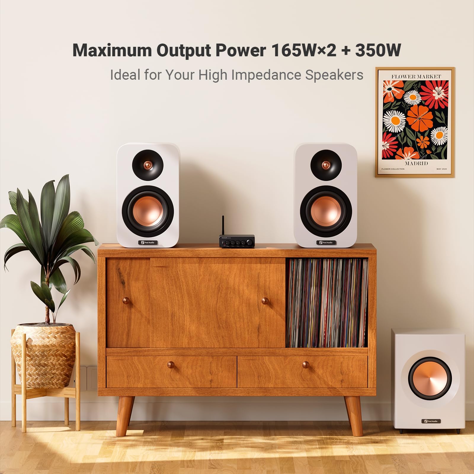 Fosi Audio BT30D Pro Mini Amplificateur Bluetooth Hi-FI avec TPA3255 and 48V 5A Alimentation Adaptateur Bundle
