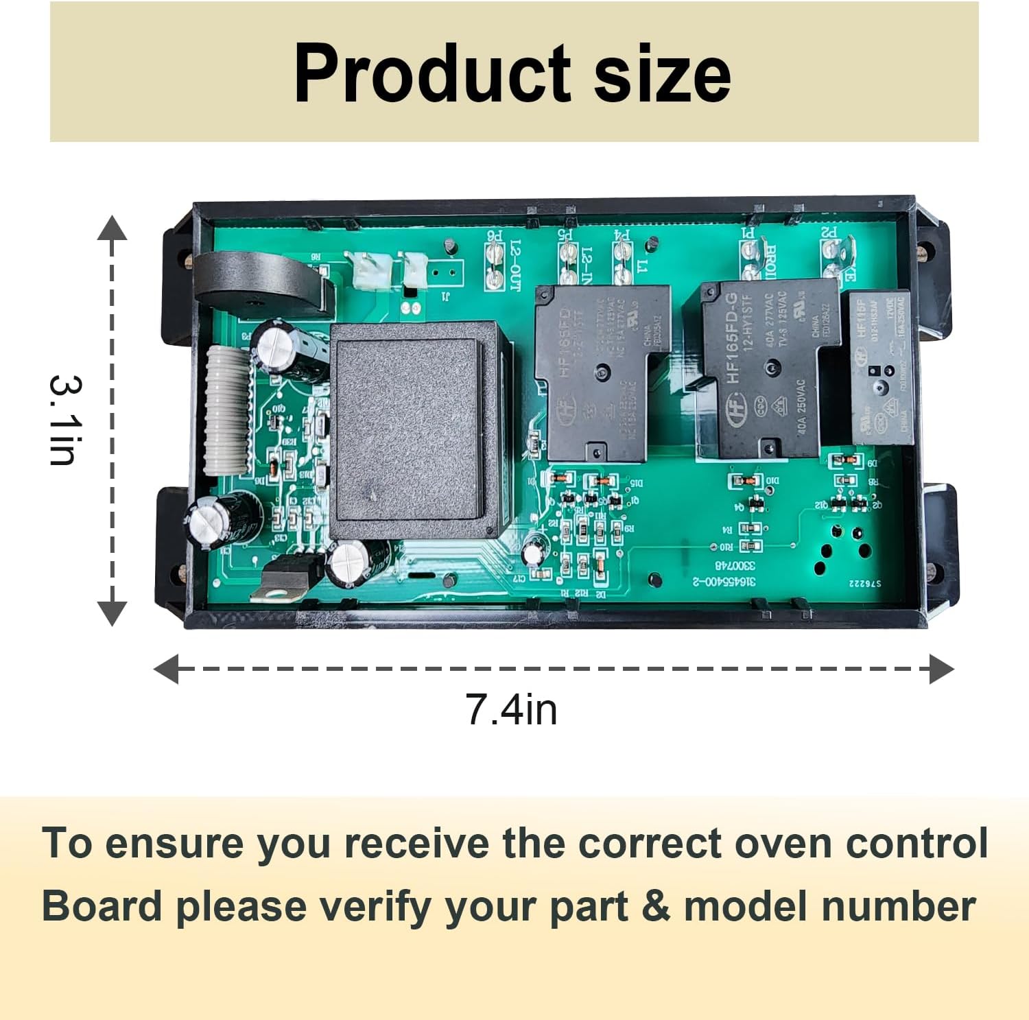316455400 Range Oven Control Board for Frigidaire and Kenmore Oven Stove, 7-Button Digital Clock Control Panel, Replacement for 5304518660