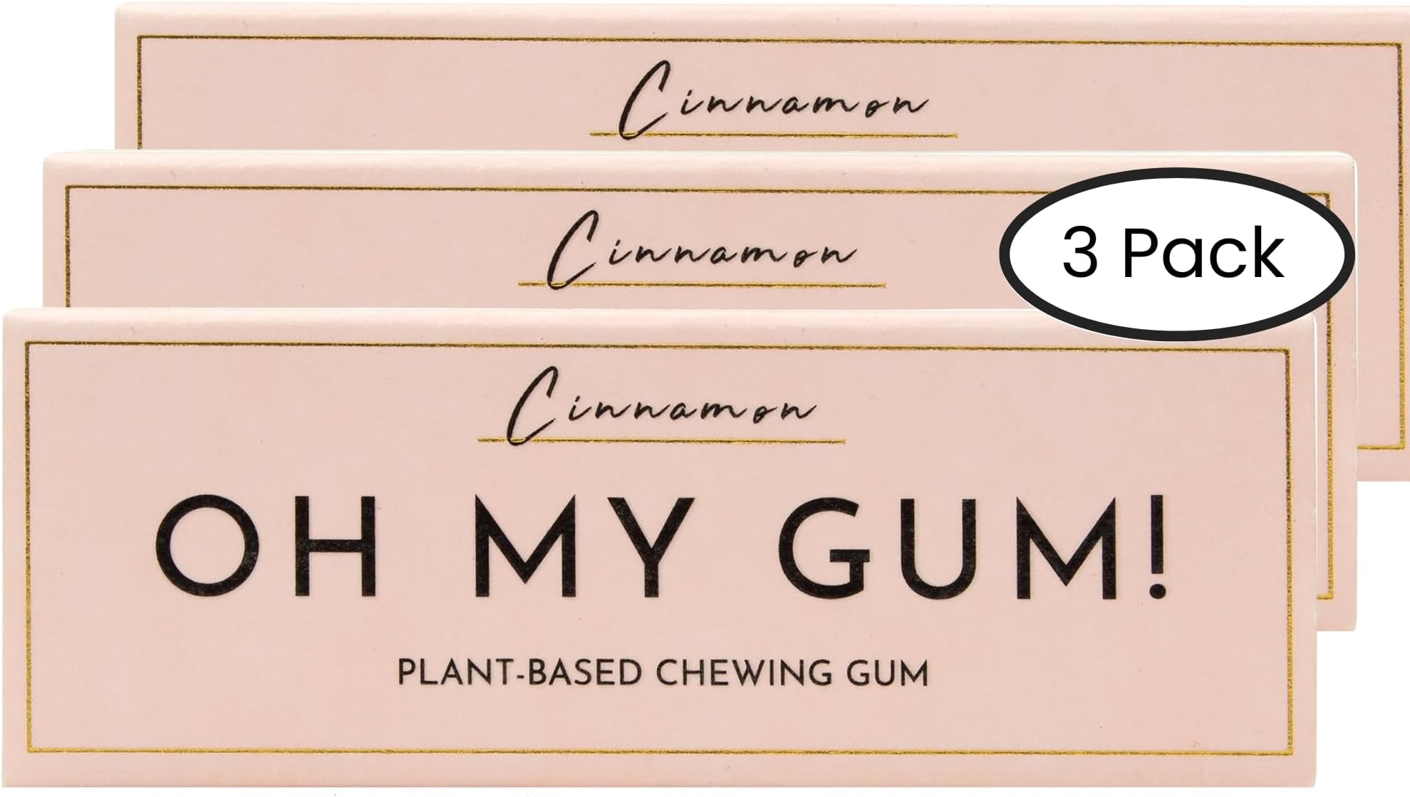 Cinnamon Natural Chewing Gum Pack of 3 (10 Pieces/Pack) | 100% Plant Based Aspartame Free Chewing Gum | Award Winning Sugar Free Chewing Gum & Good for Teeth |