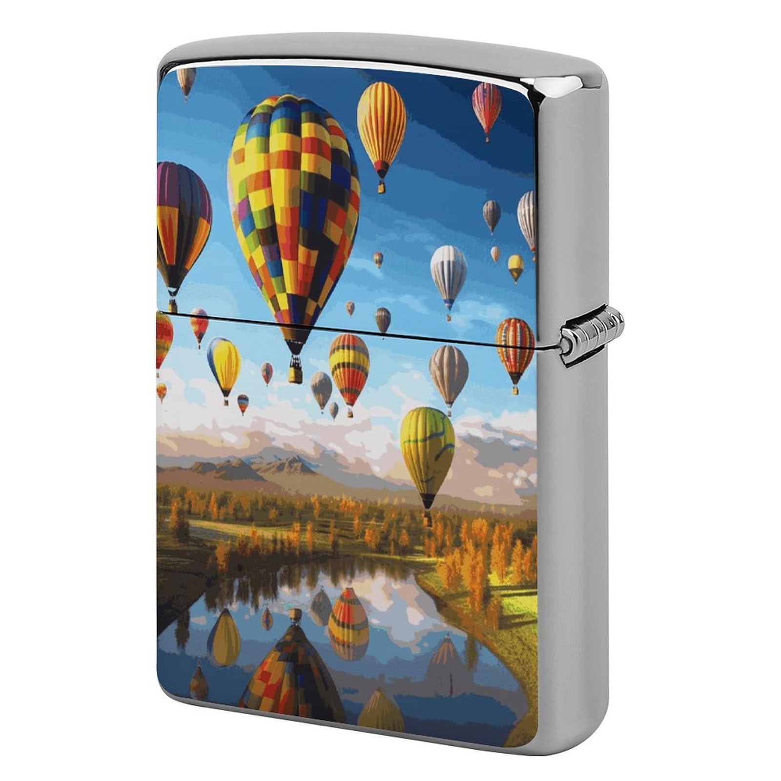 Btcowzrv Style Hot Air Balloons Metal Lighter Case Sleeve Cover Holder