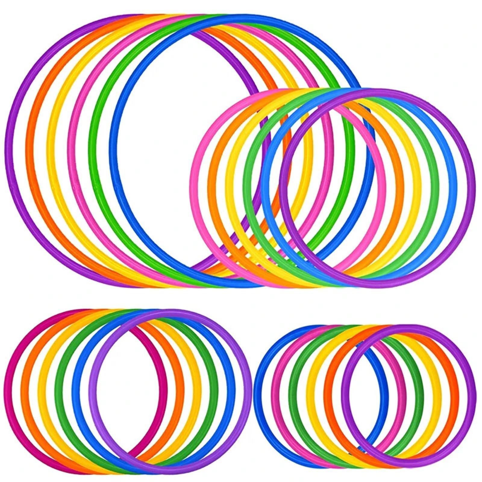 Anillos De Agilidad 10 Anillos de plástico Multicolor for lanzar Aros, Practicar Velocidad, Agilidad y Juegos de Carnaval en el Patio de recreo.(10PCS Size 30CM)