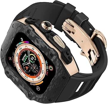 AppleWatch 44mm/45mm チタニウム合金 カーボンファイバー AppleWatch 44mm/45mm チタニウム合金 カーボンファイバー