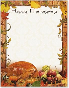 Thanksgiving Dinner Border Paper, 8.5 x 11,100 Count
