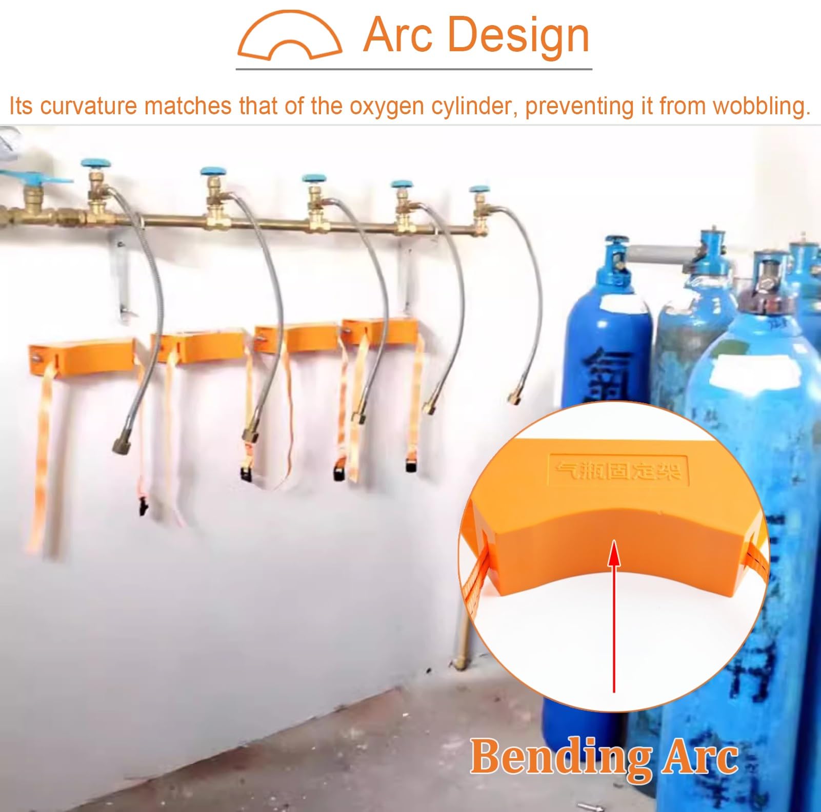 Soporte para Botella de Oxígeno 2 Piezas Equipo Organizador de Cilindros de Propano Ajustable, Dispositivo Portátil para Tanque de Gas de Almacenamiento de Oxígeno, Hospital Soporte para Botella de CO