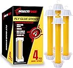 4Pcs Fly Stick Sticky Fly Traps for Indoor and Outdoor - Odorless Fruit Fly Catcher Trap for Home, Strips Indoor Sticky Hanging, Paper for Home Tape Outdoor