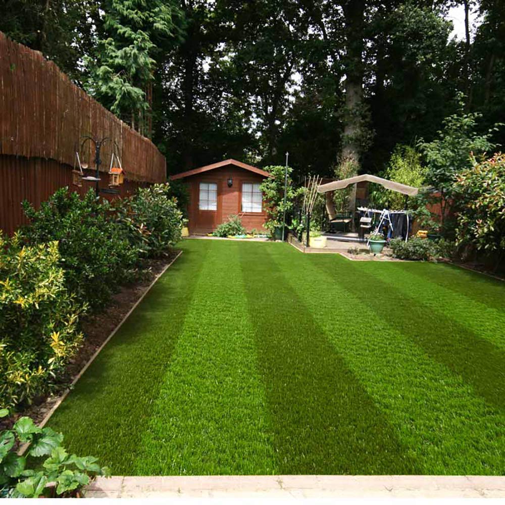 Fylde Grass 40mm Striped Artificial Grass 2m & 4m Widths | Pet Friendly Fake Grass | 10 Year Guarantee Astro Turf for: Lawns Decking Paving - Super Soft (4m x 2.5m - (13ft 1" x 8ft 2"))