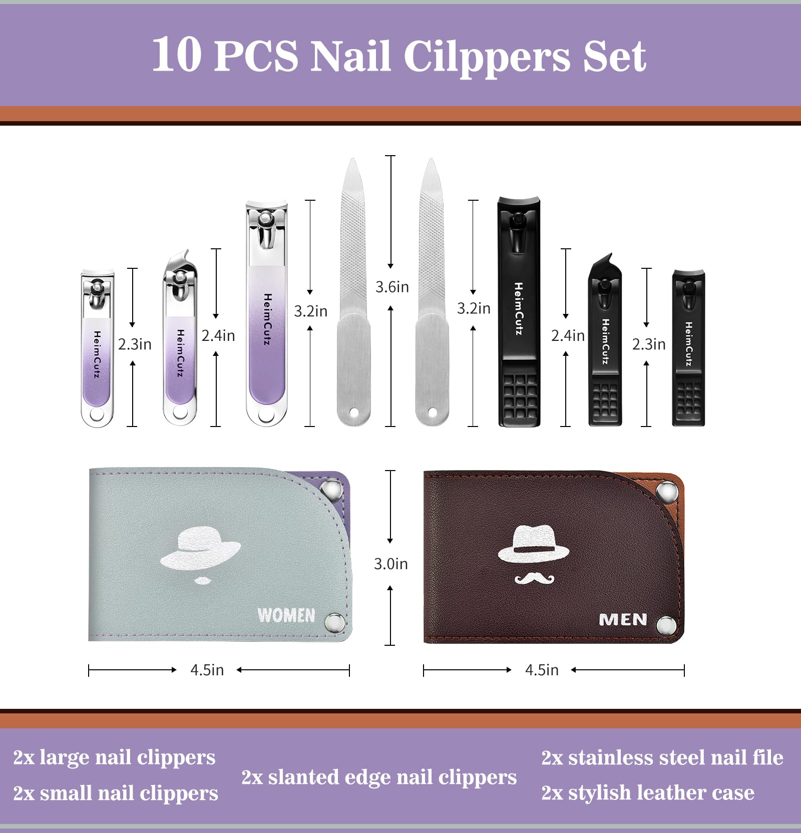Nagelknipser Set – Separates persönliches Nagelschneider-Set für Männer und Frauen, Reise-Fingernagelknipser für Erwachsene, Zehennagelknipser-Set, Hochzeitsgeschenke, Idee, Verlobungsgeschenke für