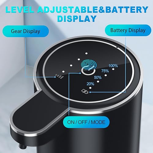 Miniatura 2 de Dispensador automático de jabón líquido, dispensador de jabón sin contacto de montaje en pared de 12.8 onzas líquidas con sensor, 4 niveles