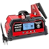 20A 12V/24V Battery Charger, Smart Car Battery Charger with Trickle Charger, 12V LiFePO4 Charger,Car Battery Maintainer with LCD Display, Suitable for Trucks,AMG,Motorcycles