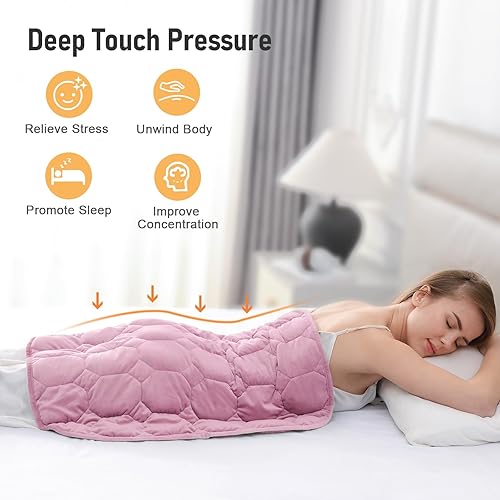 Miniatura 2 de Wemore Manta ponderada de regazo de 7 libras para adultos, manta pequeña con peso para viajes, calma, relajación, siesta y dormir, almohadilla