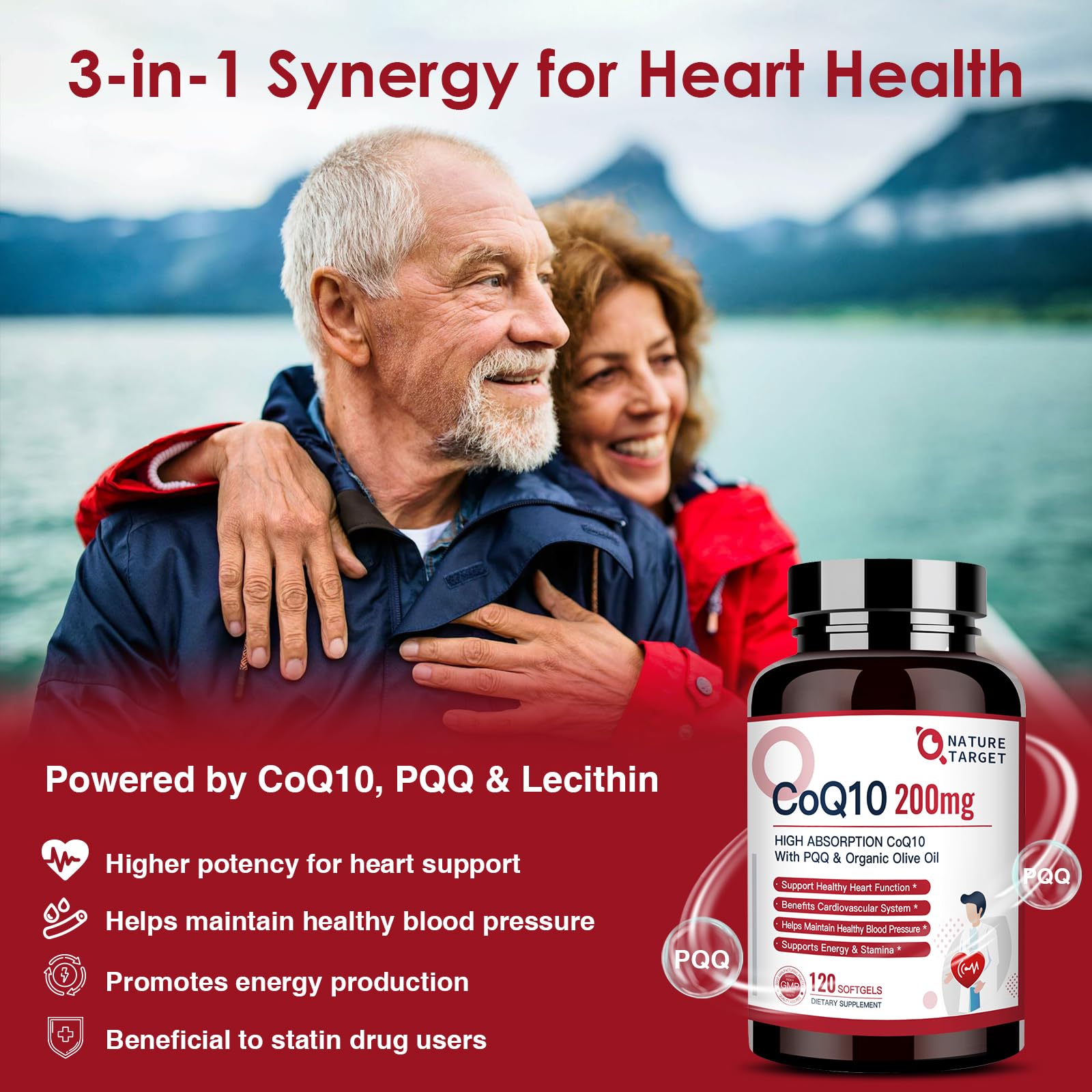 NATURE TARGET CoQ10 200mg Softgels with PQQ, 120 Servings — Amazon image 3