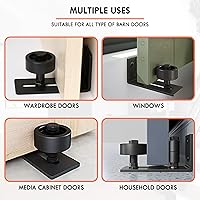 Vista 4 de Guía de piso para puerta de granero, guía de piso de puerta corredera de granero para rodillo inferior ajustable, opciones de 8 configuraciones